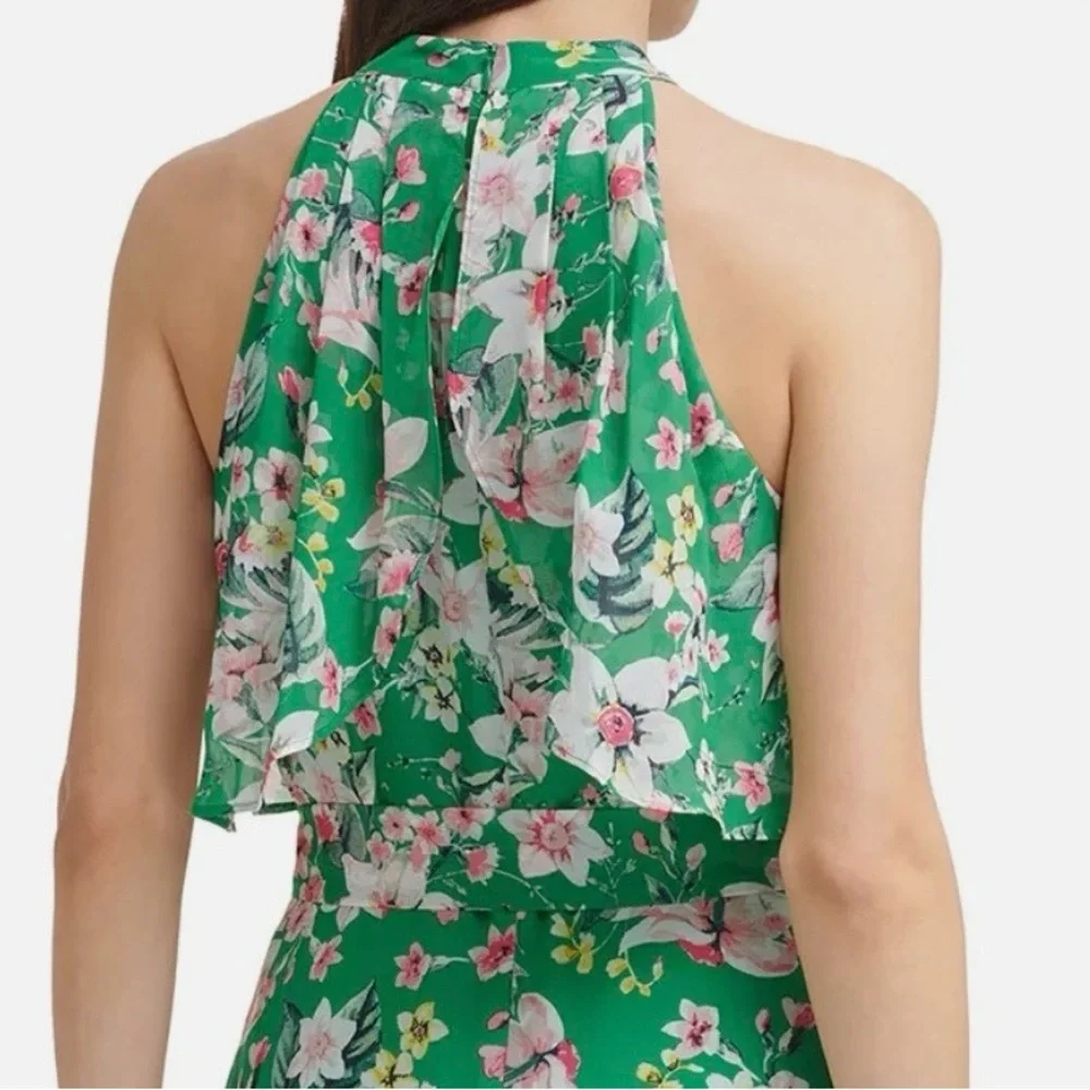 ✨Eliza J Floral Halter Chiffon Gown Size 16